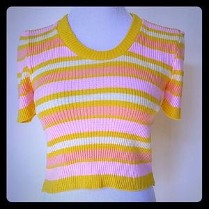 Babe fluorescent bold stipe top.